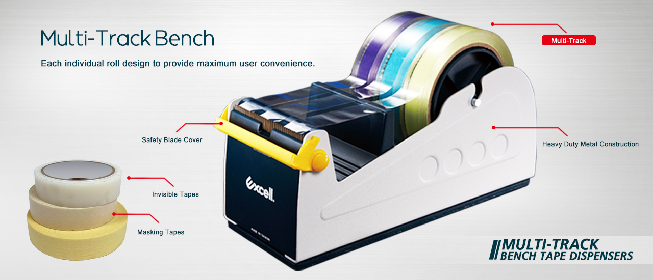 Multi-Track Bench Stationery Tape Dispensers