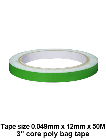 BGSH-491250 (12mm wide, 3" core bag sealing tape)