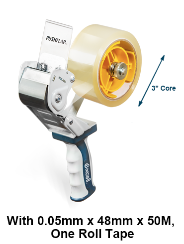 SH-828PLTRA1 (2" wide, 3" core, private logo available, w/retractable blade and transparent tape)