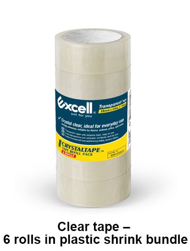 SRP-6T1933 (19mm wide, 33M, 1" core, 6 rolls of stationery clear tape included)