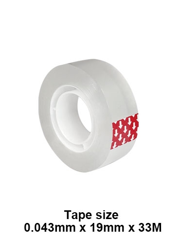 SRP-6T1933 (19mm wide, 33M, 1" core, 6 rolls of stationery clear tape included)
