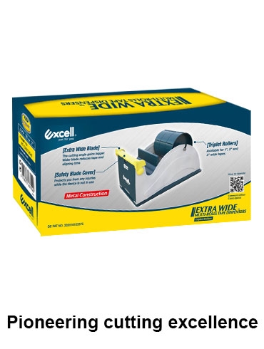 Excell Premium Desktop Tape Dispenser with Non-Slip Pad, Specially Designed for One-Hand Use for Home, Office, Gift Shop and Decoration Purposes - 1 Pack