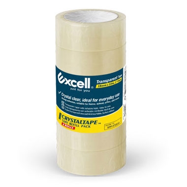 SRP-6T1933 (19mm wide, 33M, 1" core, 6 rolls of stationery clear tape included)